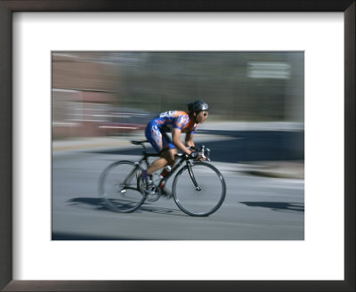 A Bicyclist Speeds Past In A Race by Heather Perry Pricing Limited Edition Print image