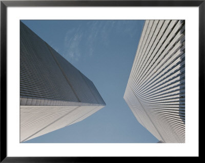 Dizzying View Looking Straight Up At Both Of The World Trade Centers by Stacy Gold Pricing Limited Edition Print image