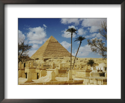 The Great Pyramid Of Cheops Seen Behind An Arab Cemetery by Maynard Owen Williams Pricing Limited Edition Print image