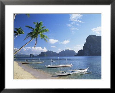 Outriggers At El Nido, Bascuit Bay, Palawan, Philippines by Steve Vidler Pricing Limited Edition Print image