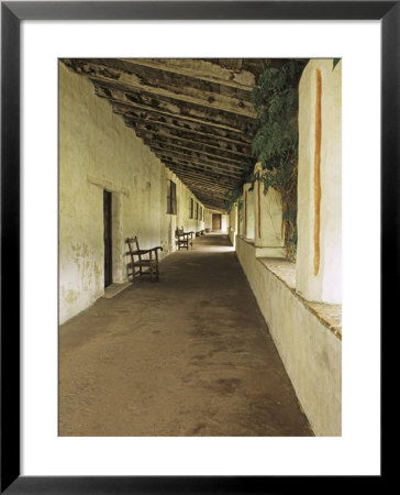 Outside Covered Passageway At The Mission Carmel Near Monterey, Carmel-By-The-Sea, California, Usa by Dennis Flaherty Pricing Limited Edition Print image