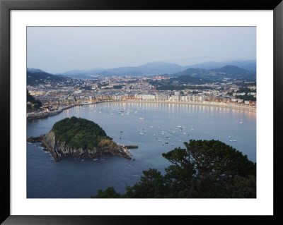 San Sebastian Bay At Night, Basque Country, Euskadi, Spain by Christian Kober Pricing Limited Edition Print image