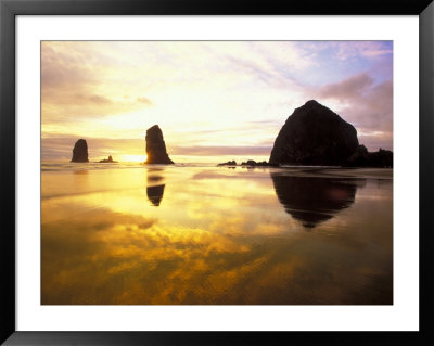 Needles And Haystack At Sunset, Cannon Beach, Oregon, Usa by Darrell Gulin Pricing Limited Edition Print image