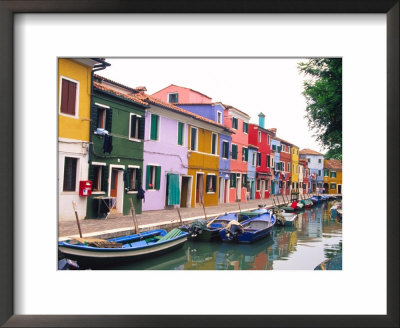 Colorful Building Along Canal, Burano, Italy by Julie Eggers Pricing Limited Edition Print image