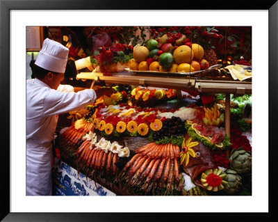 Chef Creating Restaurant Display, Brussels, Belgium by Rick Gerharter Pricing Limited Edition Print image