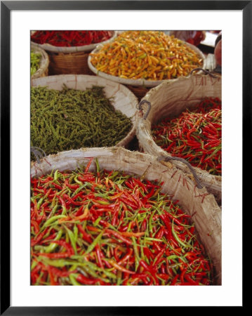 Chillies For Sale, Street Market, Bangkok, Thailand by John Miller Pricing Limited Edition Print image