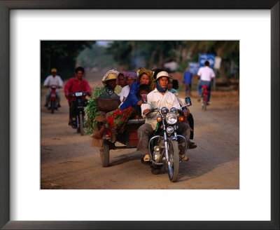 Motorcycle Carrying Produce And People To Bavel, Battambang, Cambodia by Jerry Galea Pricing Limited Edition Print image