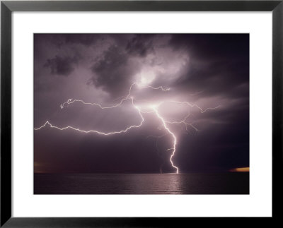 Dramatic Lightning Flashes Over Water by Bill Curtsinger Pricing Limited Edition Print image