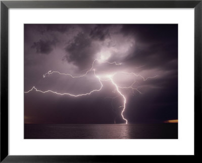 Dramatic Lightning Flashes Over Water by Bill Curtsinger Pricing Limited Edition Print image