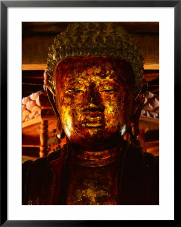 Detail Of Golden Buddha Statue At Thap Buc, Hanoi, Vietnam by Bill Wassman Pricing Limited Edition Print image