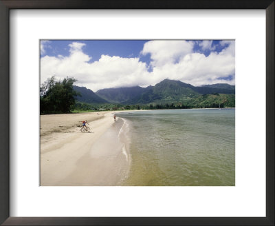 Bikers, Hanalei Beach, Bay Kauai, Hi by Peter French Pricing Limited Edition Print image