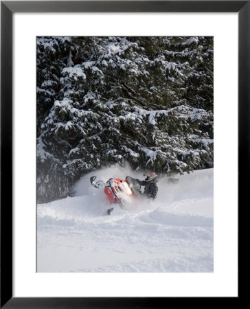 A Snowmobiler Spins Through Deep Powder by Taylor S. Kennedy Pricing Limited Edition Print image