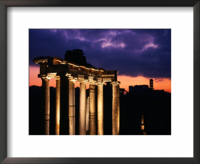 Granite Columns Illuminated Against Sky At Sunrise, Rome, Italy by Jonathan Smith Pricing Limited Edition Print image