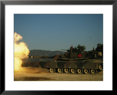 Tanks On The Firing Range At Camp Casey by Michael S. Yamashita Pricing Limited Edition Print image