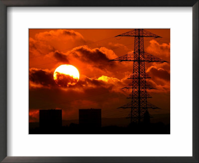 The Sun Sets Over Oberursel Near Frankfurt, Central Germany, November 2, 2006 by Michael Probst Pricing Limited Edition Print image