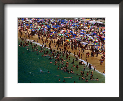 Praia Vermelha (Red Beach Crowded With Locals, Rio De Janeiro, Brazil by John Pennock Pricing Limited Edition Print image