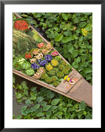 Detail Of Boat In Water Lilies, Floating Market, Bangkok, Thailand by Philip Kramer Pricing Limited Edition Print image