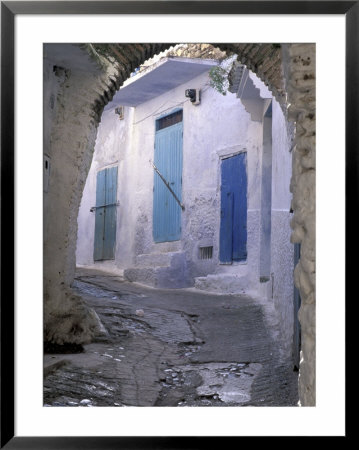 Blue Doors And Whitewashed Wall, Morocco by John & Lisa Merrill Pricing Limited Edition Print image