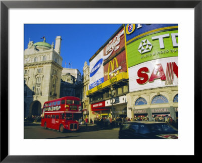 Double Decker Bus And Advertisements, Piccadilly Circus, London, England, Uk by Roy Rainford Pricing Limited Edition Print image