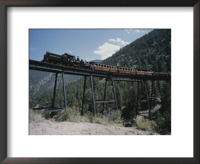 A Steam Engine Comes Into The Silver Plume Station In Colorado by Taylor S. Kennedy Pricing Limited Edition Print image