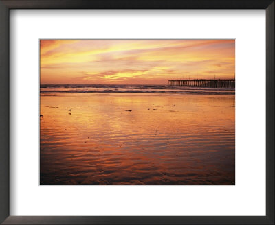 Pismo Beach And Pier At Sunset by Michael S. Lewis Pricing Limited Edition Print image