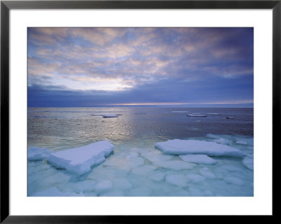 View Of The Freshly Frozen Hudson Bay Coastline Dotted With Ice Floes by Norbert Rosing Pricing Limited Edition Print image