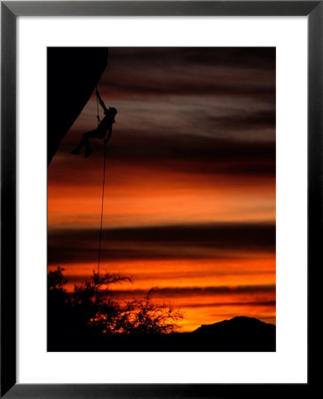 Rock Climber Rappelling Off Of A Cliff by Bobby Model Pricing Limited Edition Print image