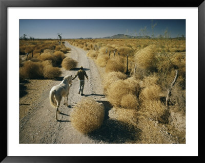 A Man Leads A Horse Down A Dirt Road by Walter Meayers Edwards Pricing Limited Edition Print image
