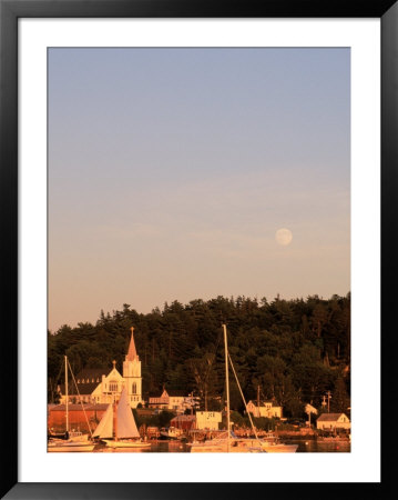 Full Moon Rising Over Boothbay Harbor, Me by Ed Langan Pricing Limited Edition Print image