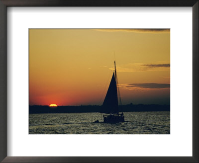 Skipjack Silhouetted At Sunset by Emory Kristof Pricing Limited Edition Print image