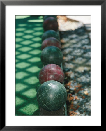 Wooden Balls That Are Bowled In The Italian Game Of Bocce by Gina Martin Pricing Limited Edition Print image