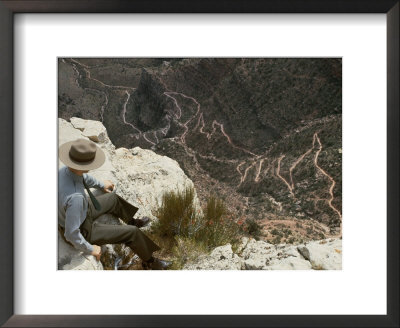 A Park Ranger Views A Twisting Hiking Trail From High Above by Walter Meayers Edwards Pricing Limited Edition Print image