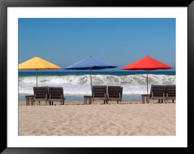 Beach Chairs Set Up Where The Waves Are Called The Mexican Pipeline, Mexico by Michael S. Lewis Pricing Limited Edition Print image