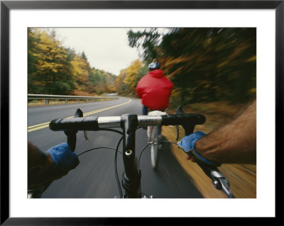 View Over The Handlebars Of A Bicycle Speeding Along A Vermont Road by Skip Brown Pricing Limited Edition Print image