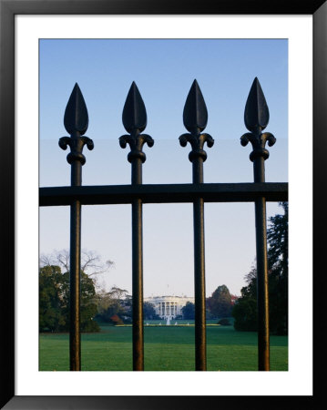 Close View Of The Front Gates Of The White House by Kenneth Garrett Pricing Limited Edition Print image