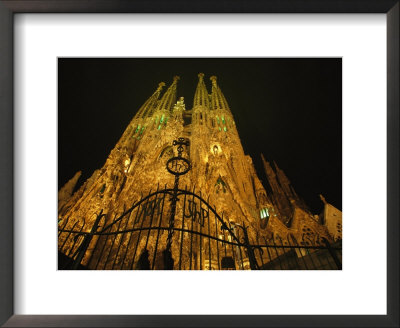 A Night View Of Gaudis Temple Expiatori De La Sagrada Familia by Michael Melford Pricing Limited Edition Print image