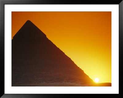 Sun Sets Behind Khufus Great Pyramid At Giza, Khufu Is Also Known As Cheops by Mark Cosslett Pricing Limited Edition Print image