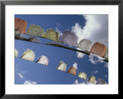 Prayer Flags Flying In Bhutan by Michael Melford Pricing Limited Edition Print image