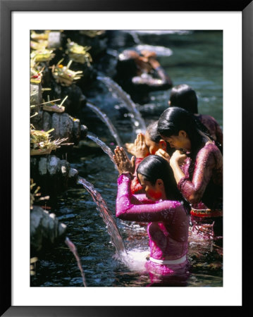Young Women At Tirta Empul Temple, Ubud Region, Island Of Bali, Indonesia, Southeast Asia by Bruno Morandi Pricing Limited Edition Print image