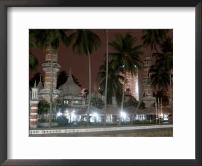 Jamek Mosque At Night, A Good Example Of North Indian Islamic Architecture, Kuala Lumpur, Malaysia by Richard Nebesky Pricing Limited Edition Print image
