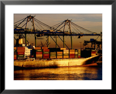 Container Ship In Port, Los Angeles, California by Richard Cummins Pricing Limited Edition Print image