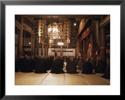Morning Service In Hatto (Dharma Hall), Elheiji Zen Monastery, Japan by Ursula Gahwiler Pricing Limited Edition Print image