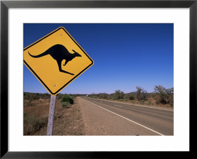 Kangaroo Road Sign, Flinders Range, South Australia, Australia by Neale Clarke Pricing Limited Edition Print image