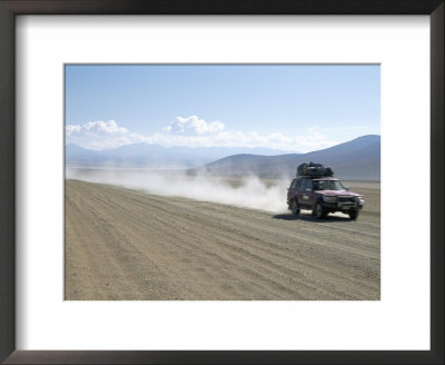 Land Cruiser On Altiplano Track Going To Laguna Colorado, Southwest Highlands, Bolivia by Tony Waltham Pricing Limited Edition Print image