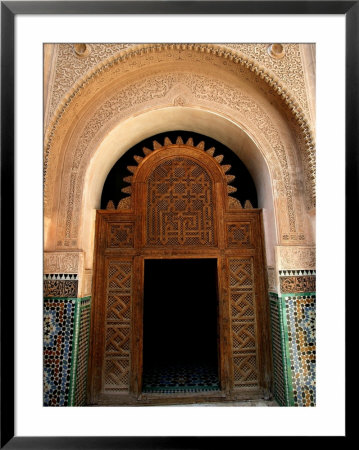 Intricate Wood And Stucco Work At Ali Ben Youssef Medersa, Marrakesh, Morocco by Doug Mckinlay Pricing Limited Edition Print image