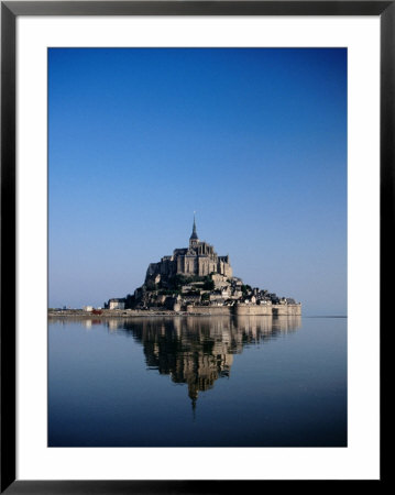 Mont Saint Michel Reflected In Water, Mont St. Michel, France by Izzet Keribar Pricing Limited Edition Print image