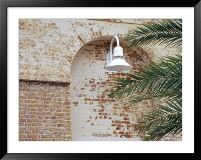 Old Brick Wall With Palm Trees, Key West, Florida Keys, Florida, Usa by Terry Eggers Pricing Limited Edition Print image