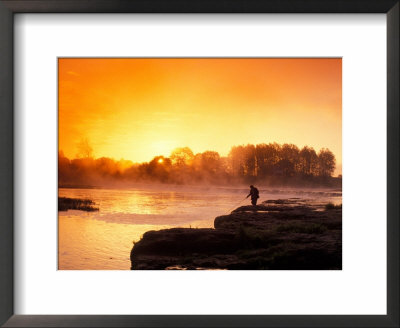 Fisherman On Venta River Waterfall, Kuldiga, Kurzeme Region, Latvia by Janis Miglavs Pricing Limited Edition Print image