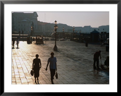 People Walking Along Waterfront Opposite Piazza San Marco At Dawn, Venice, Italy by Juliet Coombe Pricing Limited Edition Print image