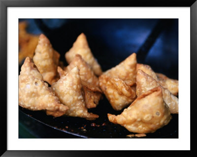 Samosas Being Lifted Out Of Hot Oil, Udaipur, Rajasthan, India by Greg Elms Pricing Limited Edition Print image